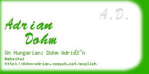 adrian dohm business card